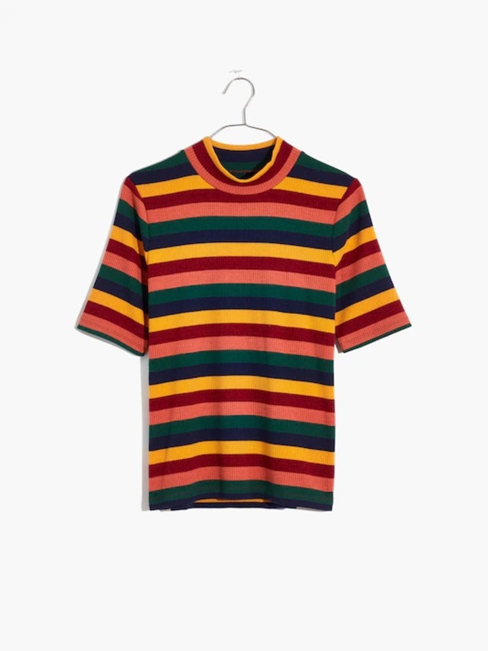 Madewell Rainbow 3/4 sleeve sweater type top mock neck - Picture 4 of 10